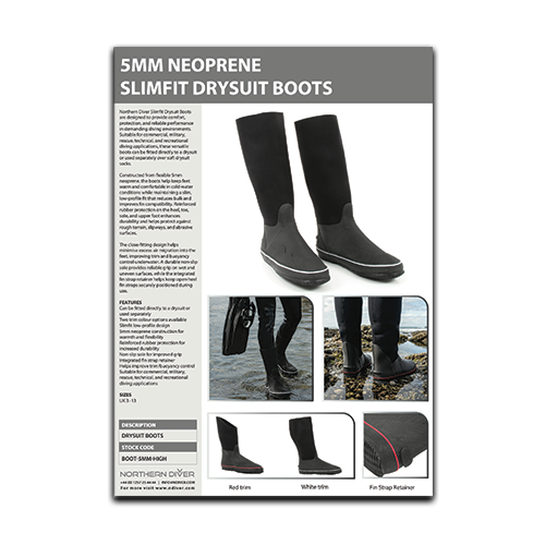 Slimfit Drysuit Boot Data sheet